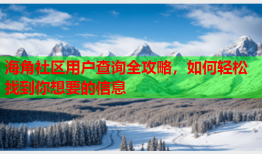 海角社区用户查询全攻略，如何轻松找到你想要的信息