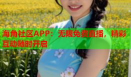 海角社区APP：无限免费直播，精彩互动随时开启